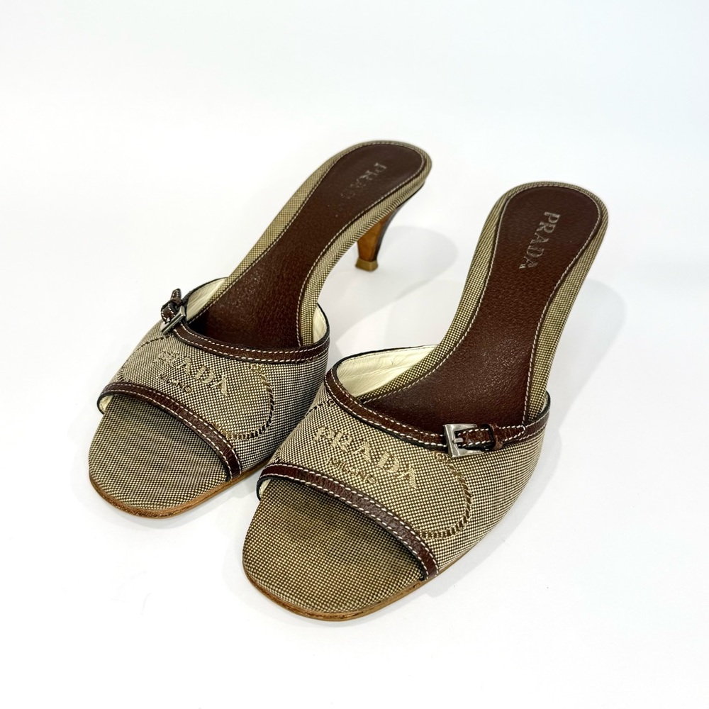 ✨SOLD✨ Vintage Prada Canvas Logo Sandals